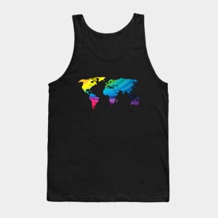 world map, rainbow colors Tank Top